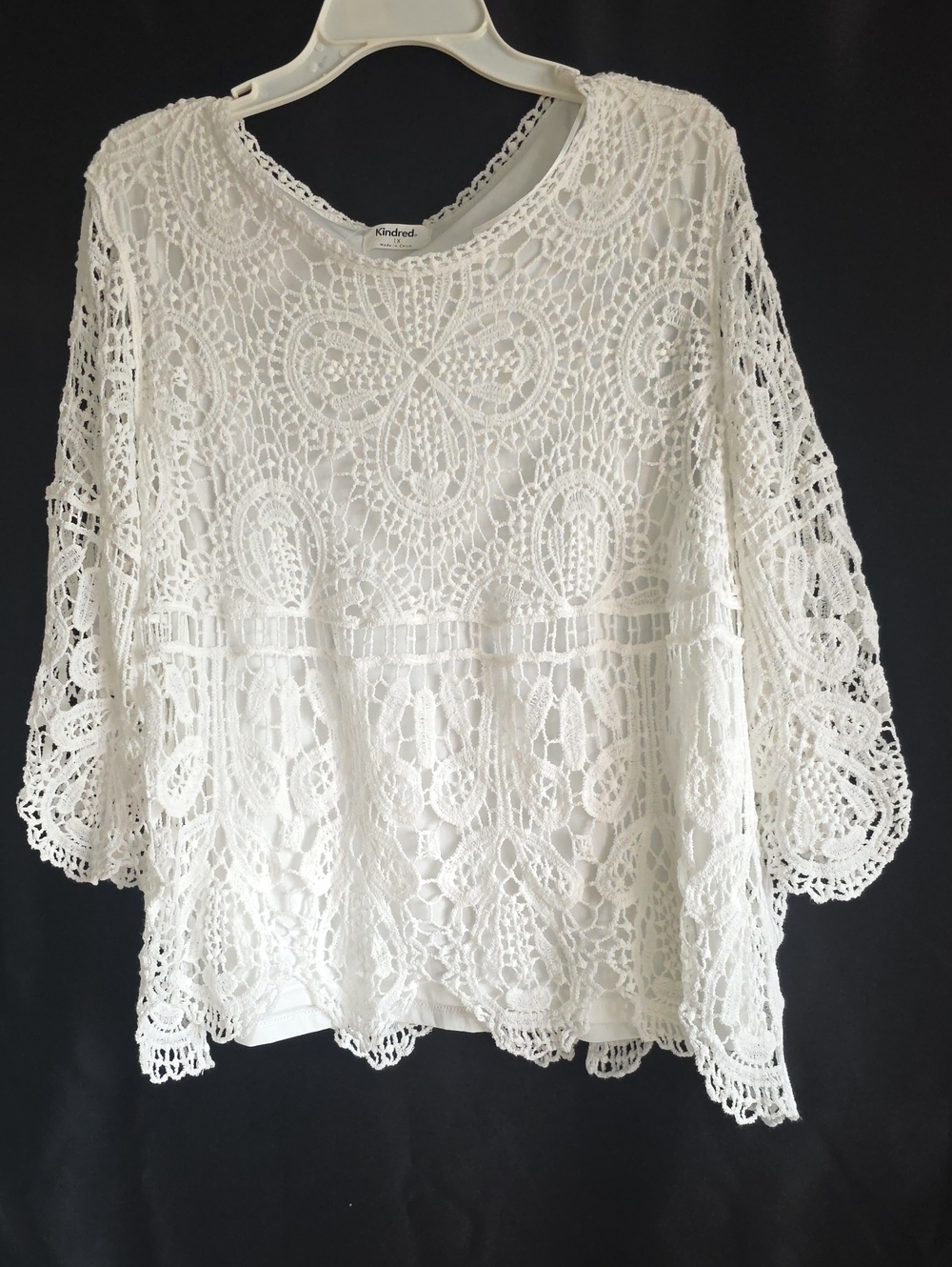 White Crochet Lace Women's Top PLUS SIZE 1X NWT
